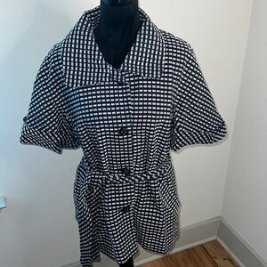 Trina Turk buttoned down dotted short sleeves belted blazer jacket‎ Sz 10